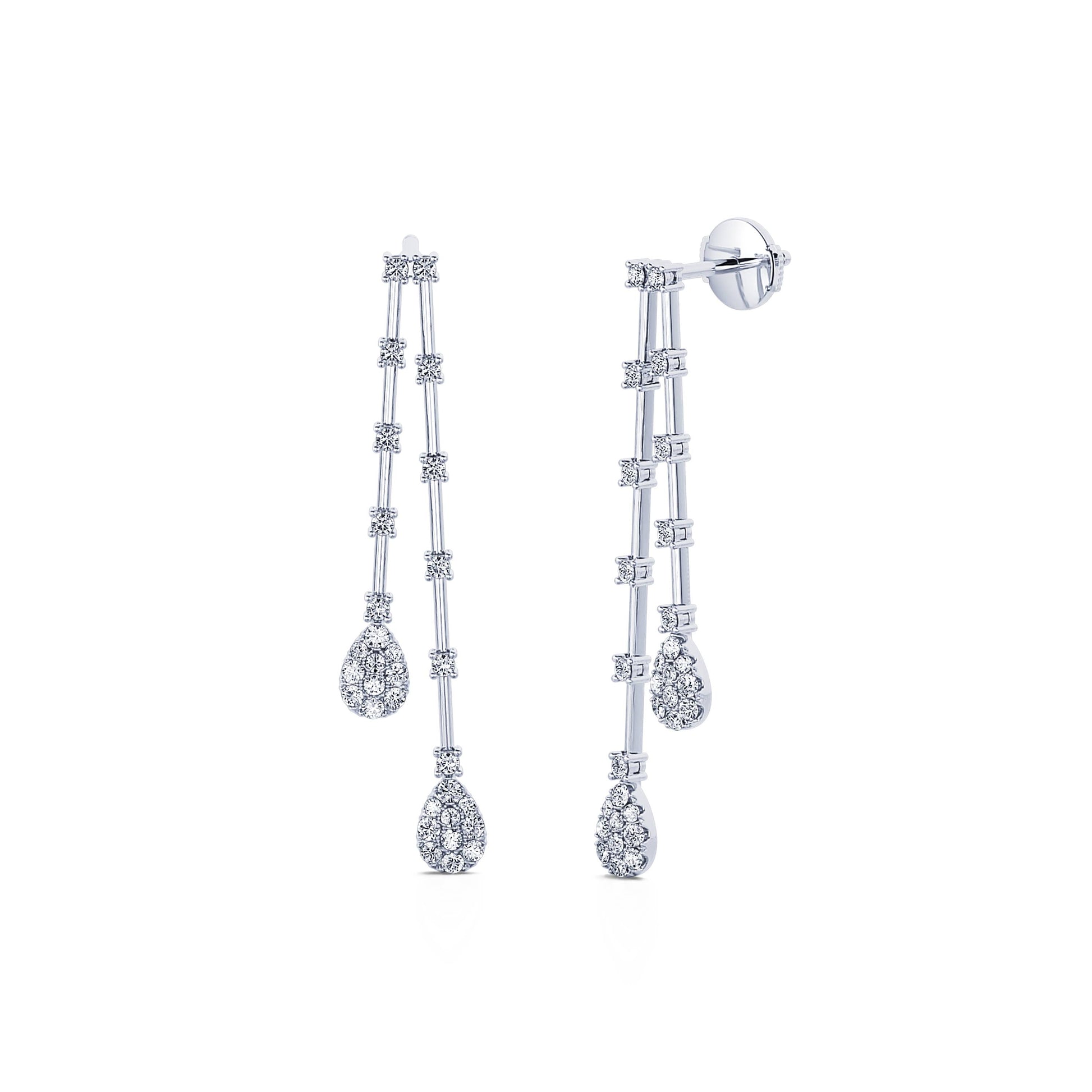 Boucle d'oreilles or blanc diamant Aude 2