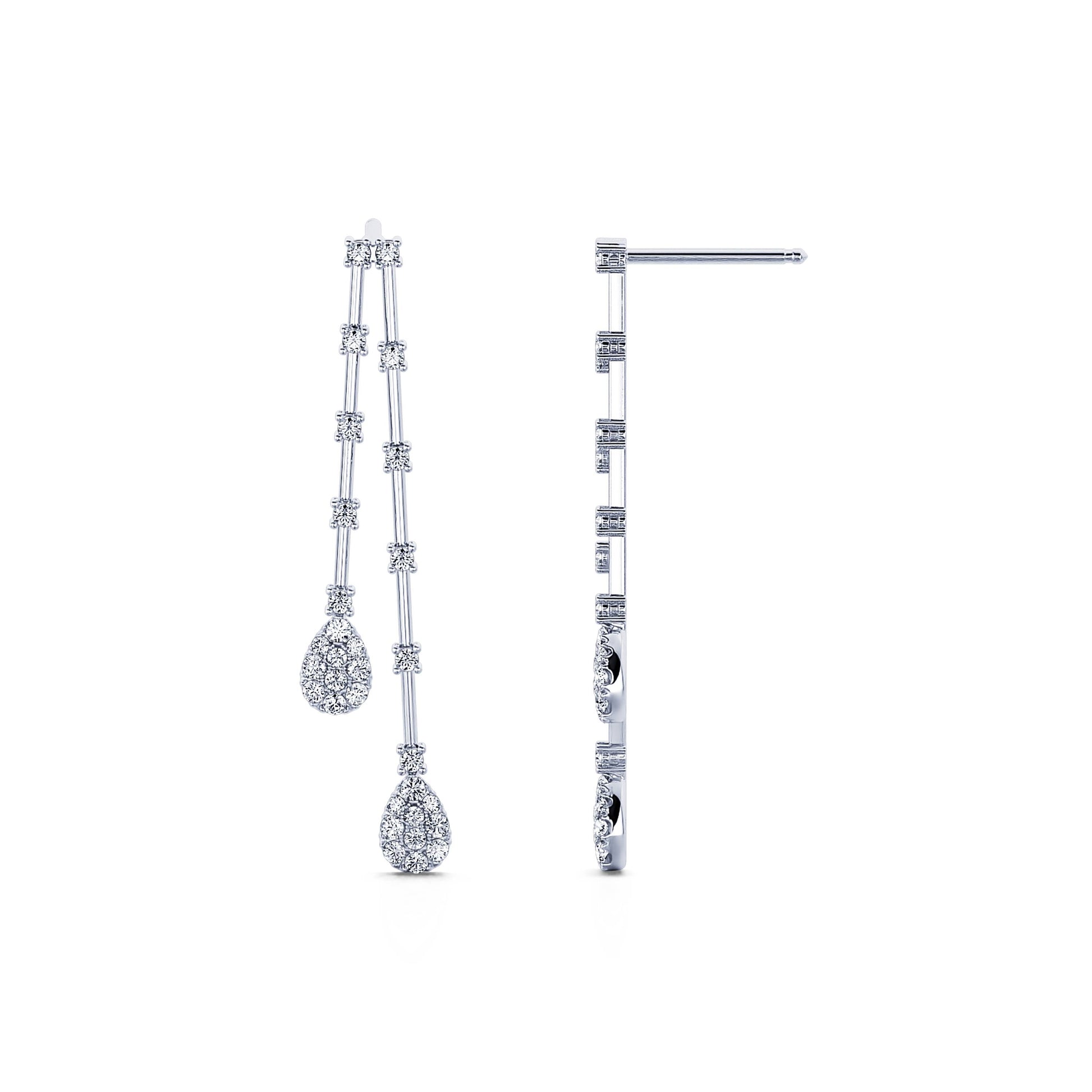 Boucle d'oreilles or blanc diamant Aude 3