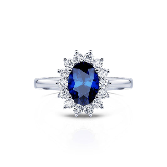 Aurore Saphir&nbsp;-&nbsp;Bague marguerite diamant et saphir  #1