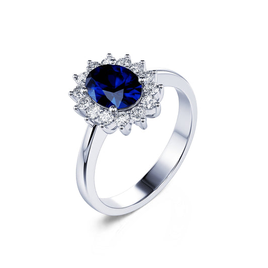 Aurore Saphir&nbsp;-&nbsp;Bague marguerite diamant et saphir  #2