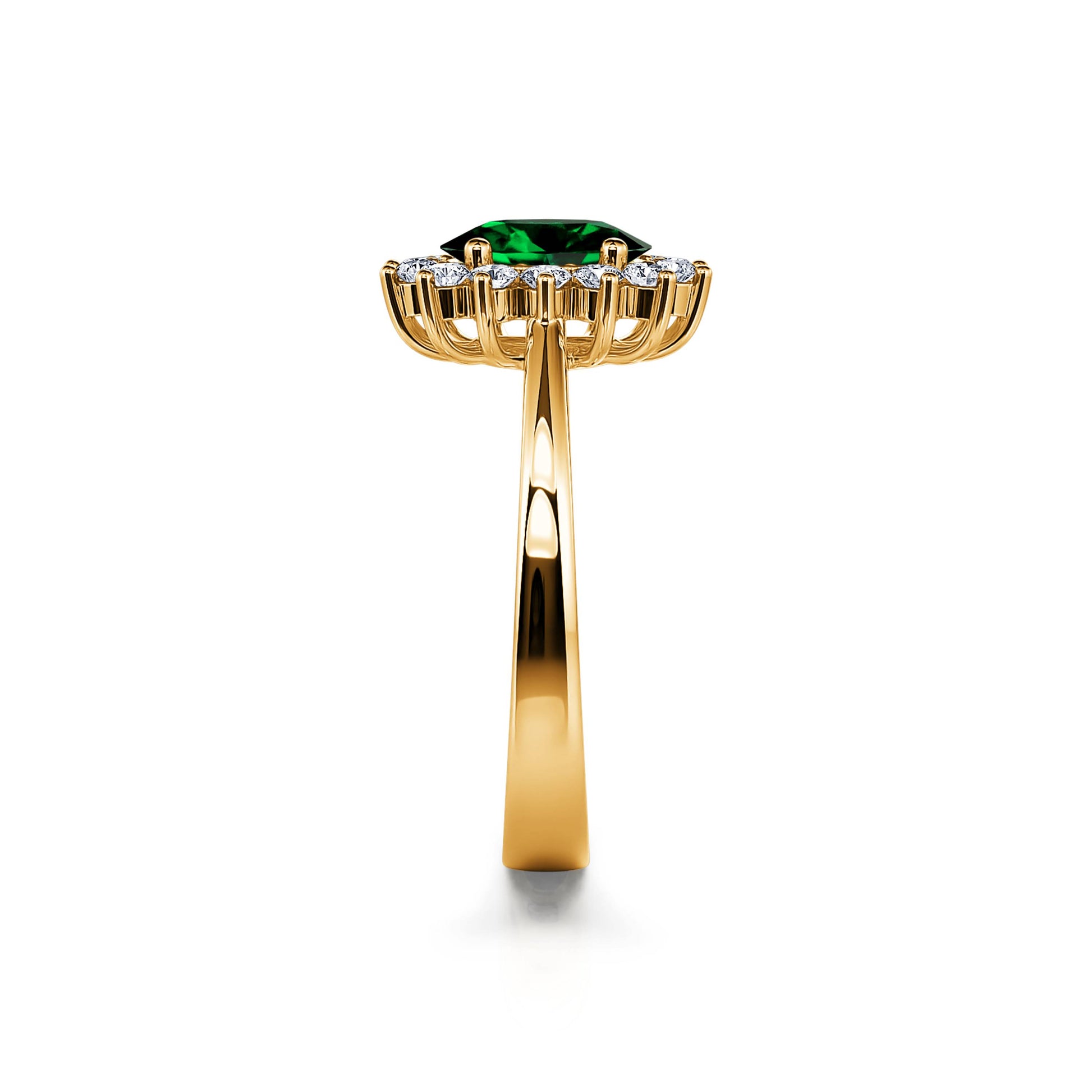 Bague marguerite diamant et émeraude  Aurore Emeraude 3