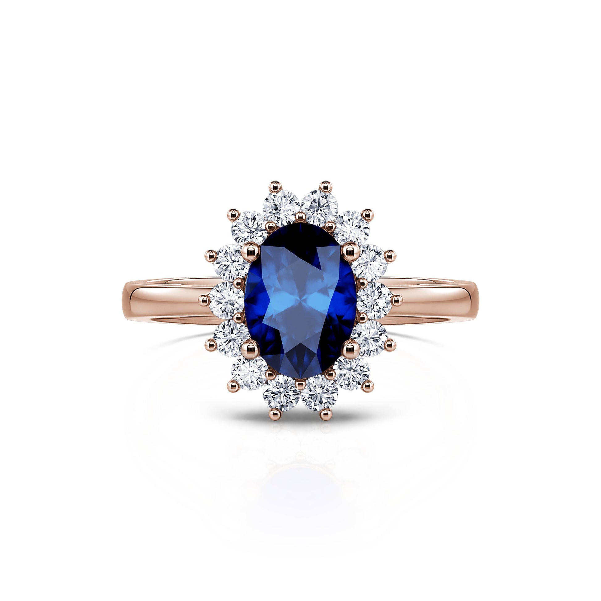 Fiançailles Bague Saphir Sertie Diamant Bague De Fiançailles