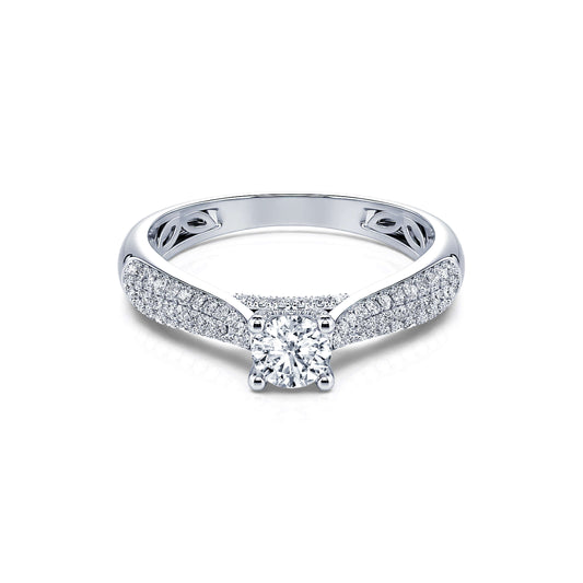 Ava&nbsp;-&nbsp;Solitaire platine diamant accompagné #2