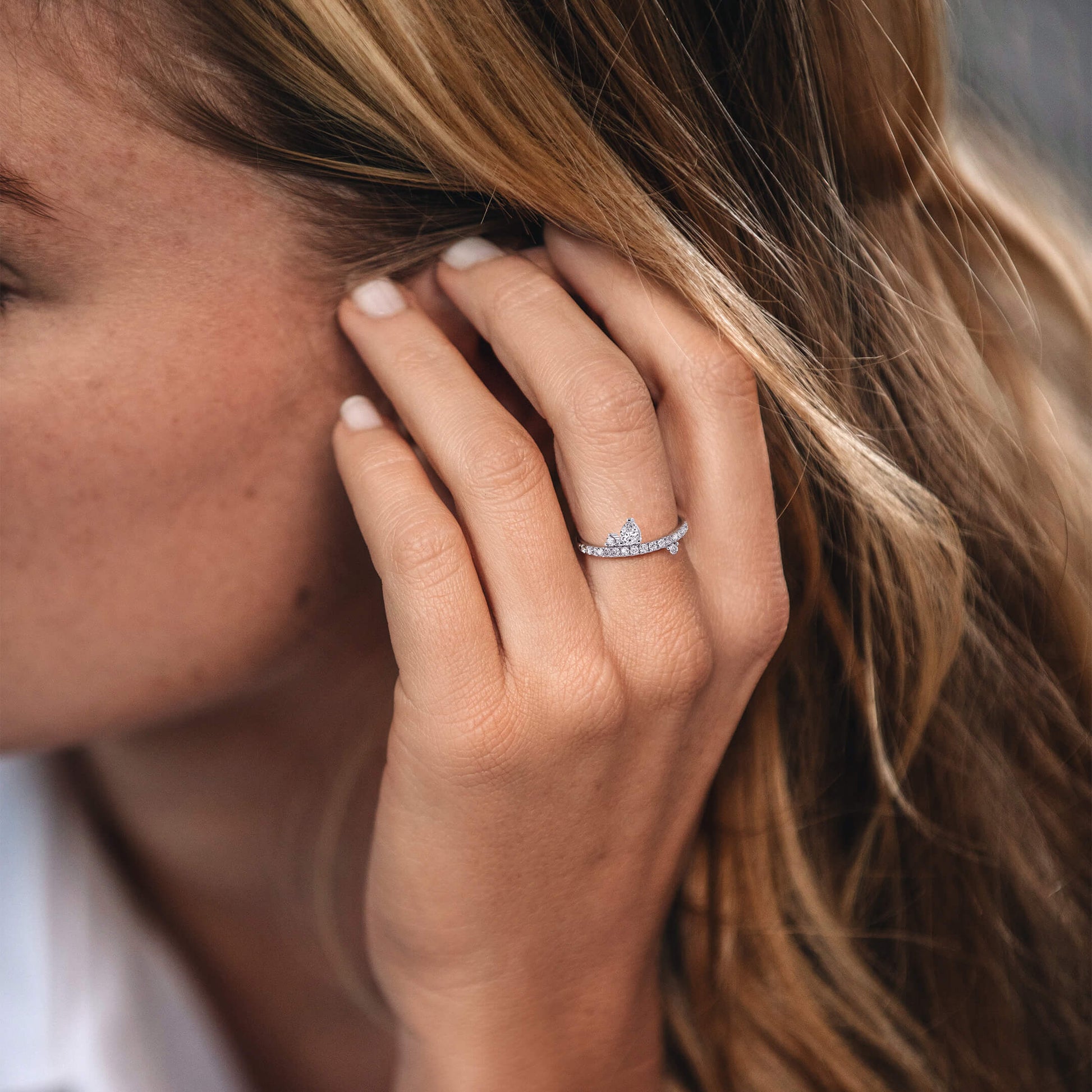 Bague de naissance or rose diamant Avril 5