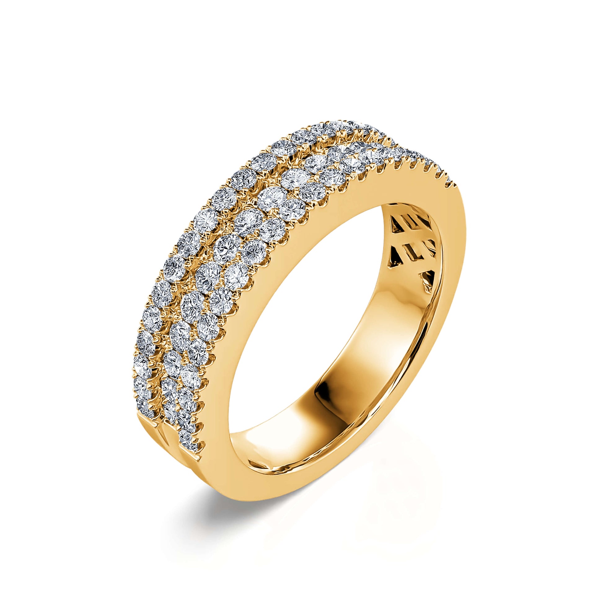 Alliance demi tour diamant or jaune Axelle 1