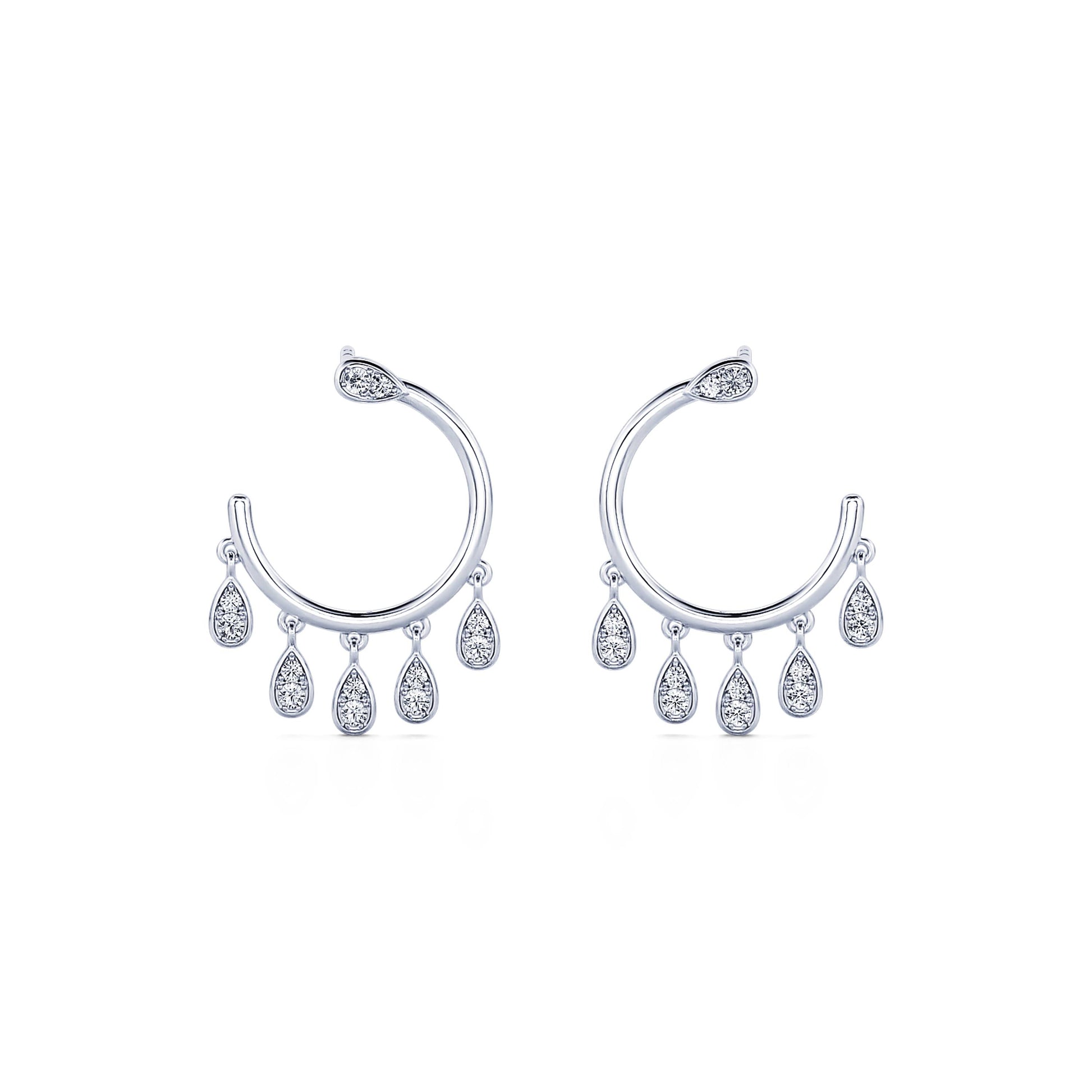 Boucles d'oreilles or blanc Aya 1