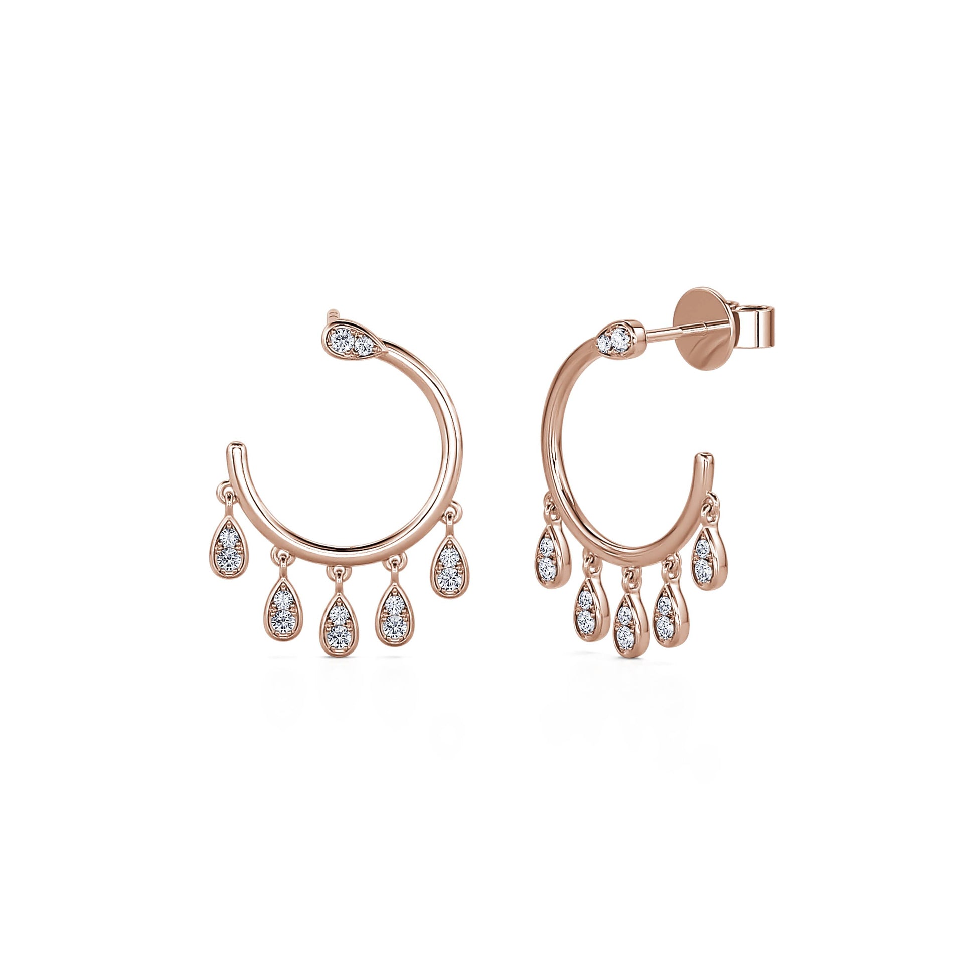Boucles d'oreilles or rose  Aya 2