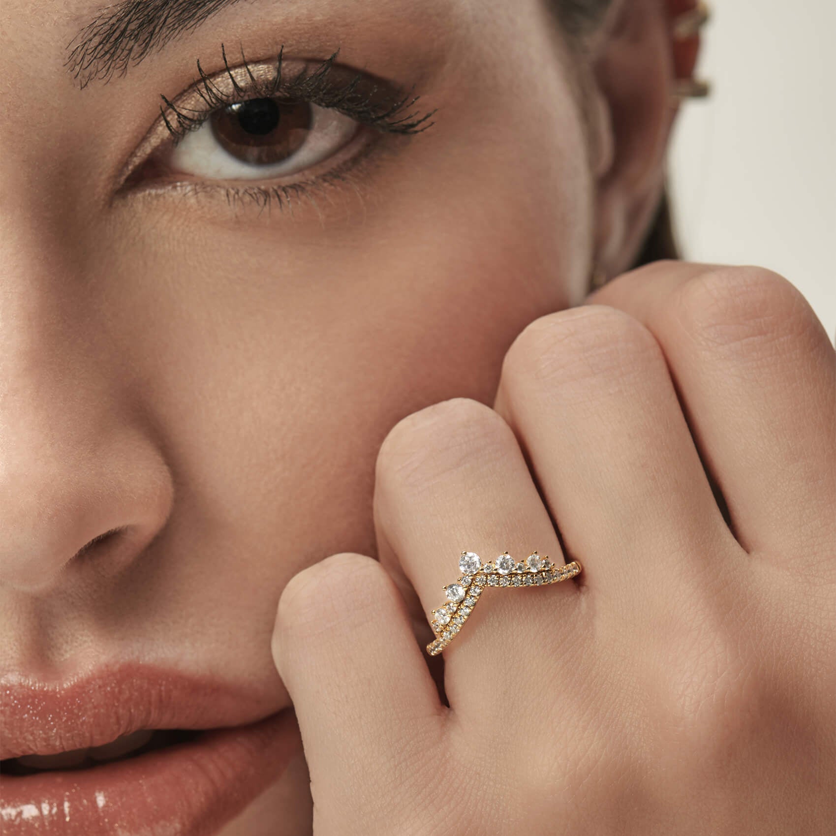 Alliance diamant or rose Barbara 7