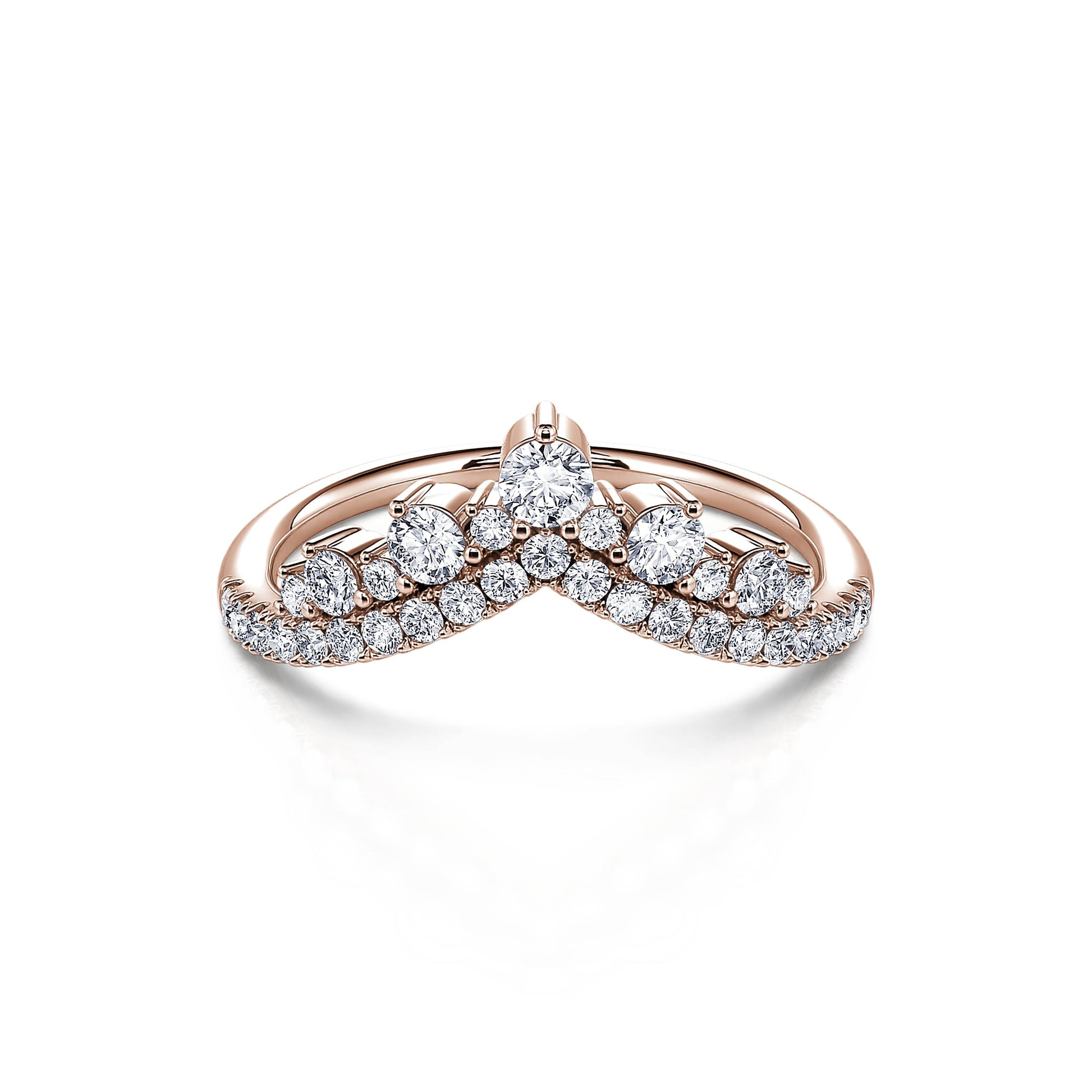 Alliance diamant or rose Barbara 4