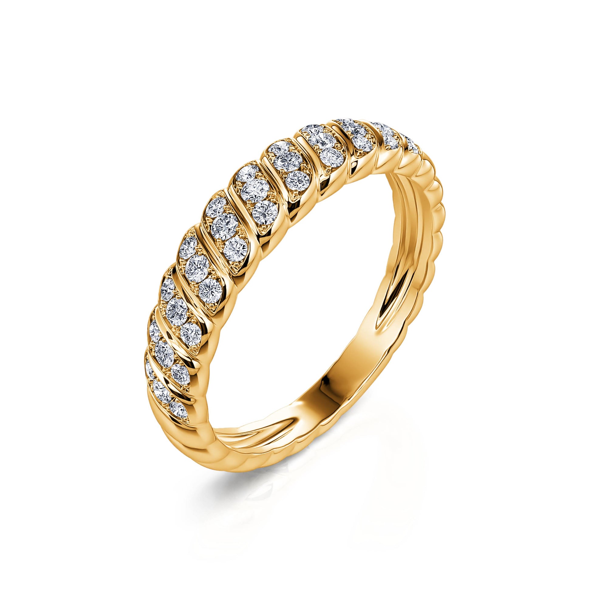 Bague torsadée or jaune et diamants Berny 1