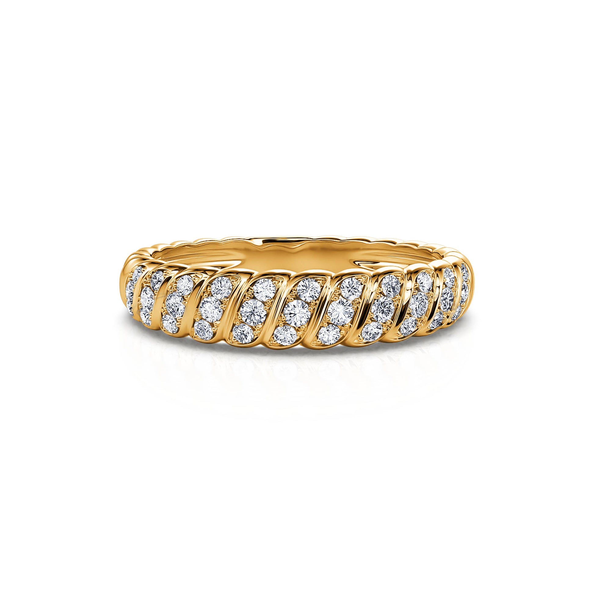 Bague torsadée or jaune et diamants Berny 3