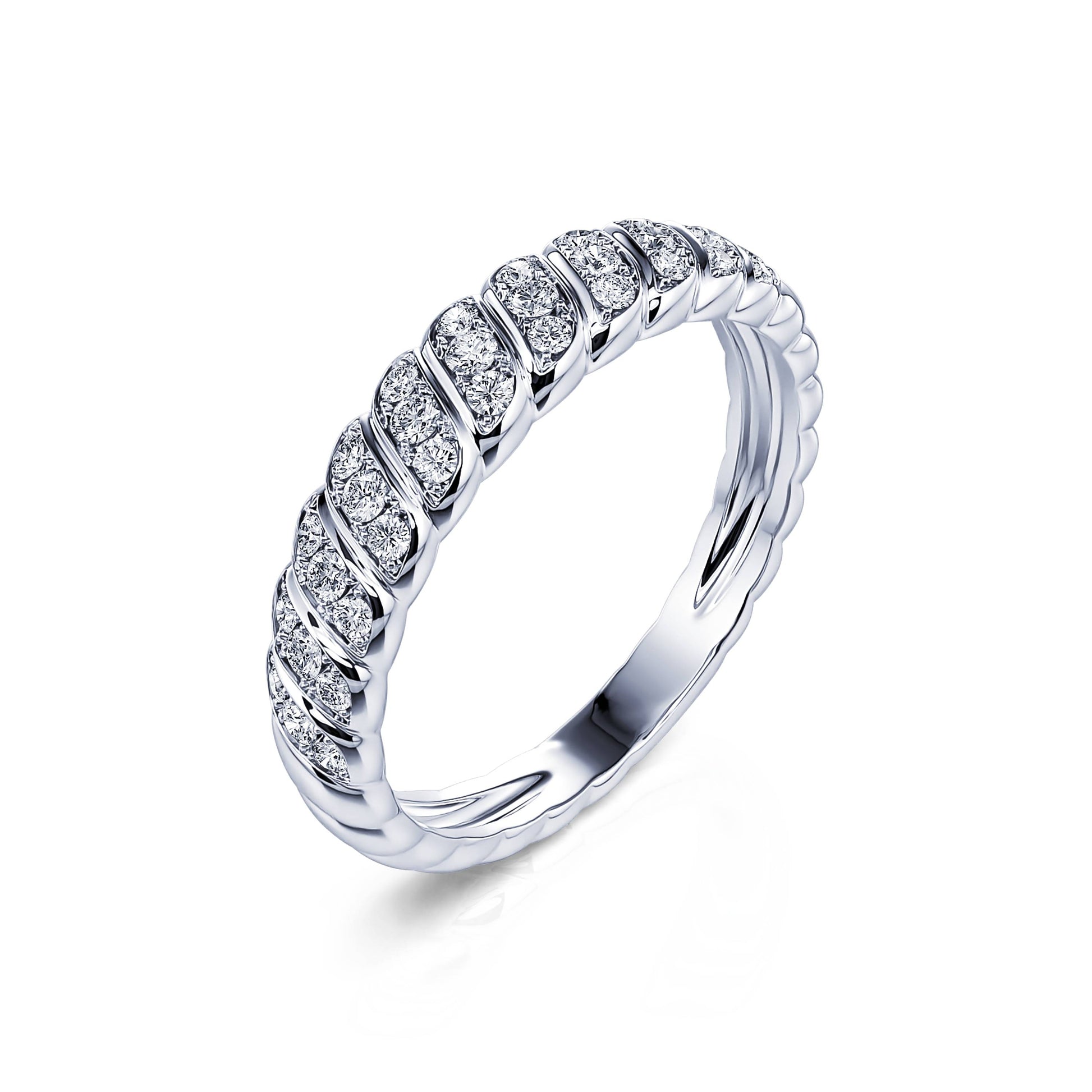 Bague torsadée platine et diamants Berny 1