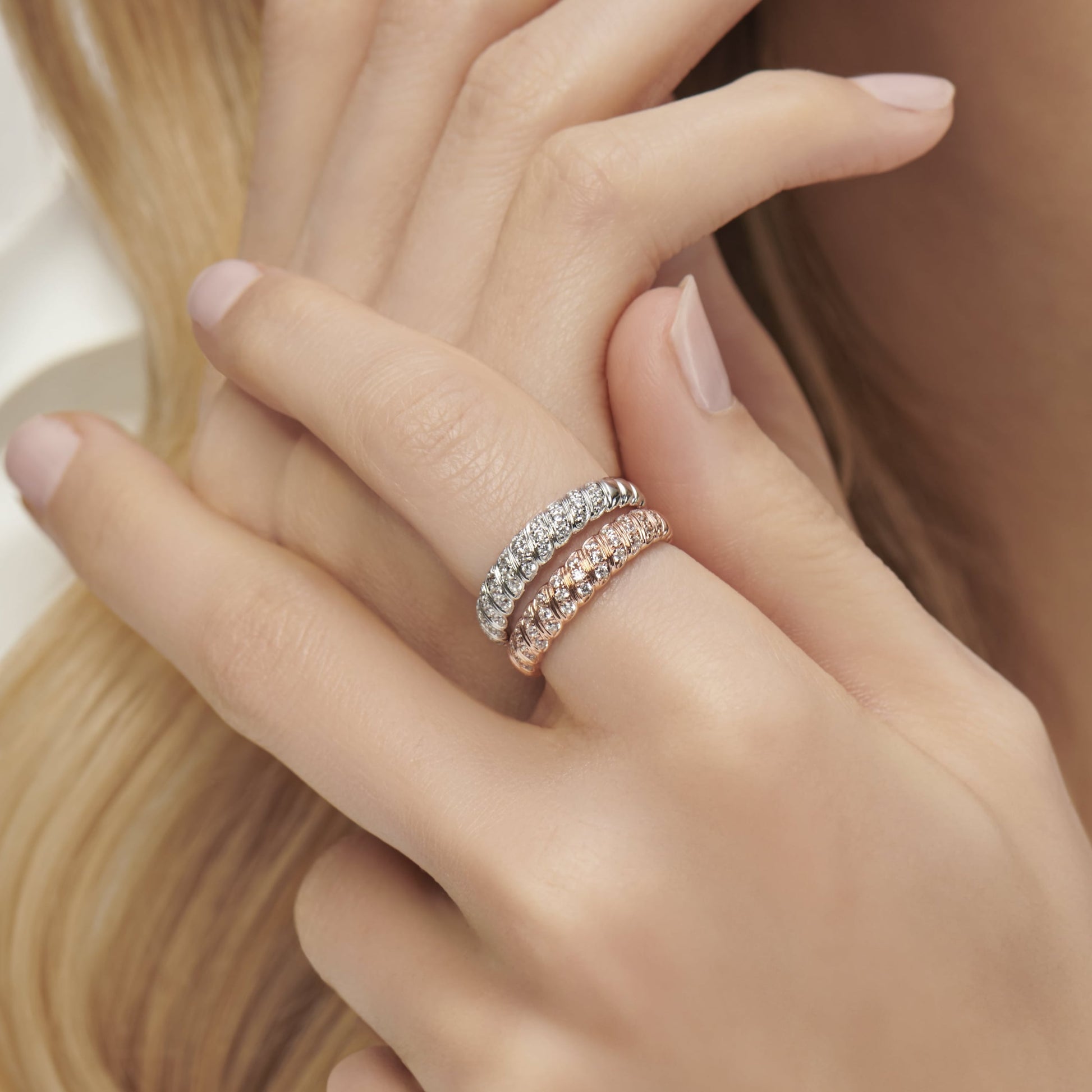 Bague torsadée or rose et diamants Berny 4