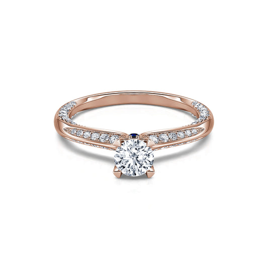 Bertille - Solitaire diamant or rose #2