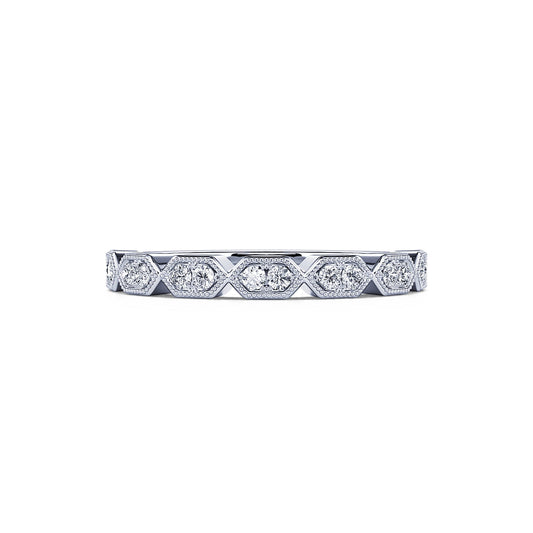 Betsy&nbsp;-&nbsp;Alliance géométrique diamant et platine #2