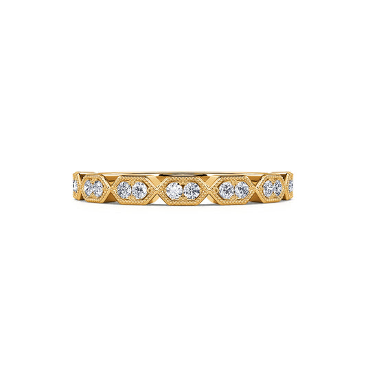 Betsy&nbsp;-&nbsp;Alliance géométrique diamant et or jaune #2