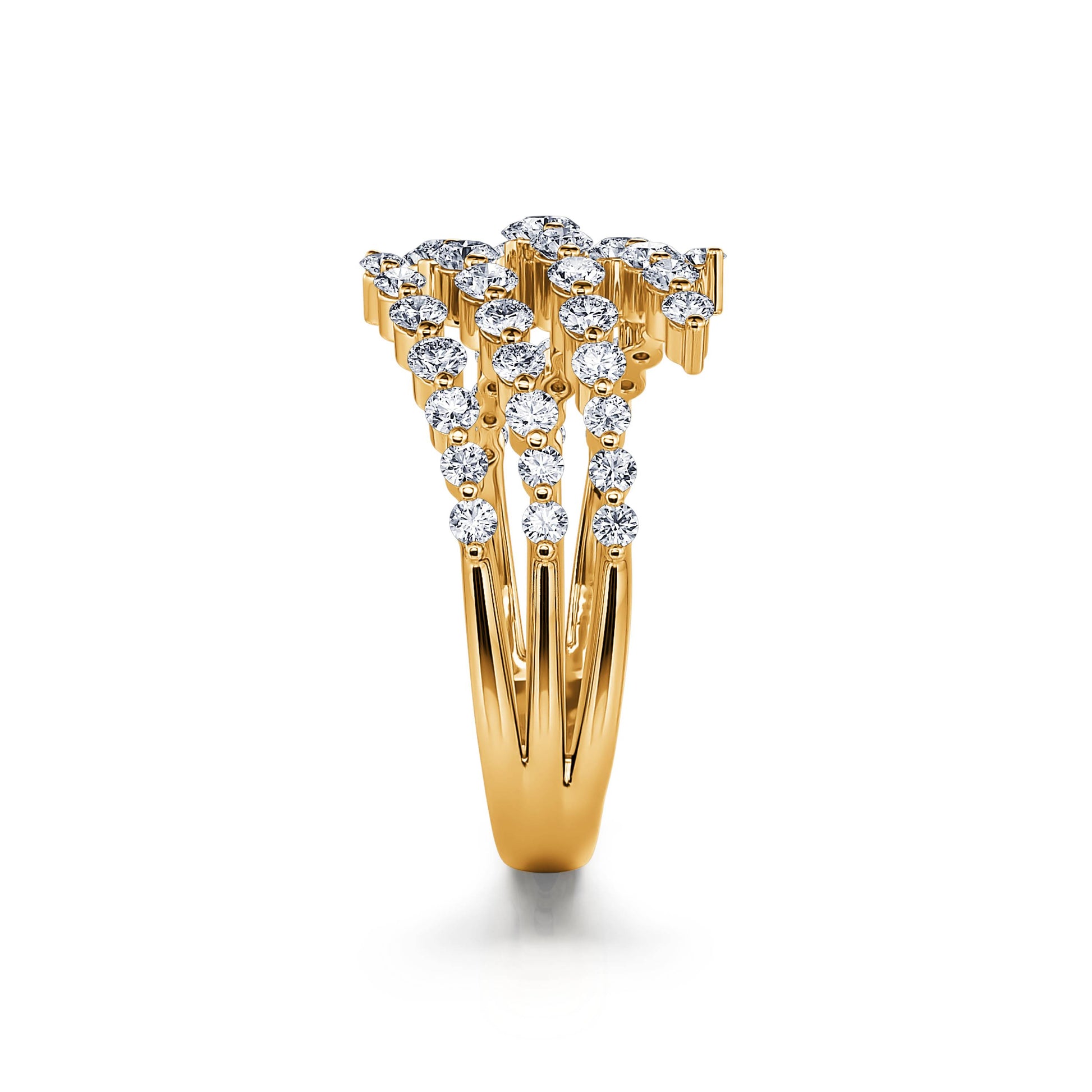 Bague or jaune serpent cinq rangs de diamant Boa 3