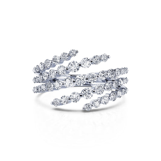 Boa - Bague or blanc serpent cinq rangs de diamant #2