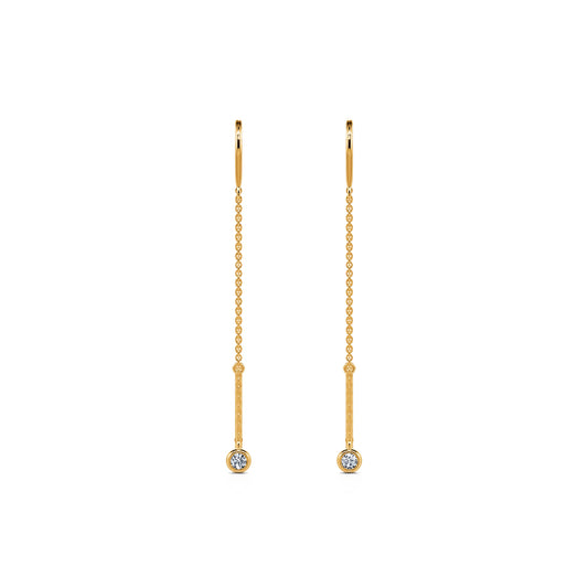 Bonnie&nbsp;-&nbsp;Boucles d'oreilles pendantes or jaune et diamant #1