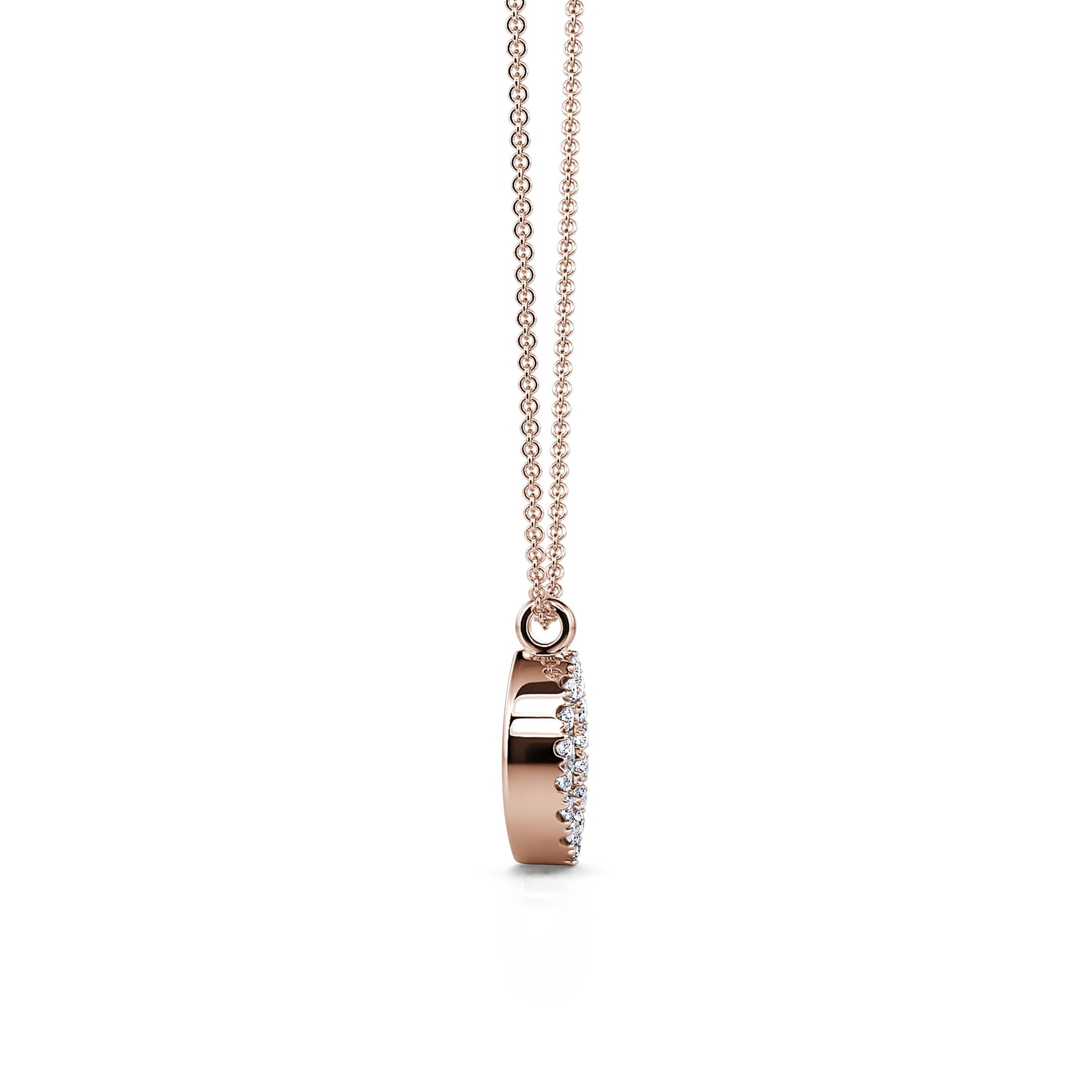 Collier or rose diamant halo œil  Broadway 3