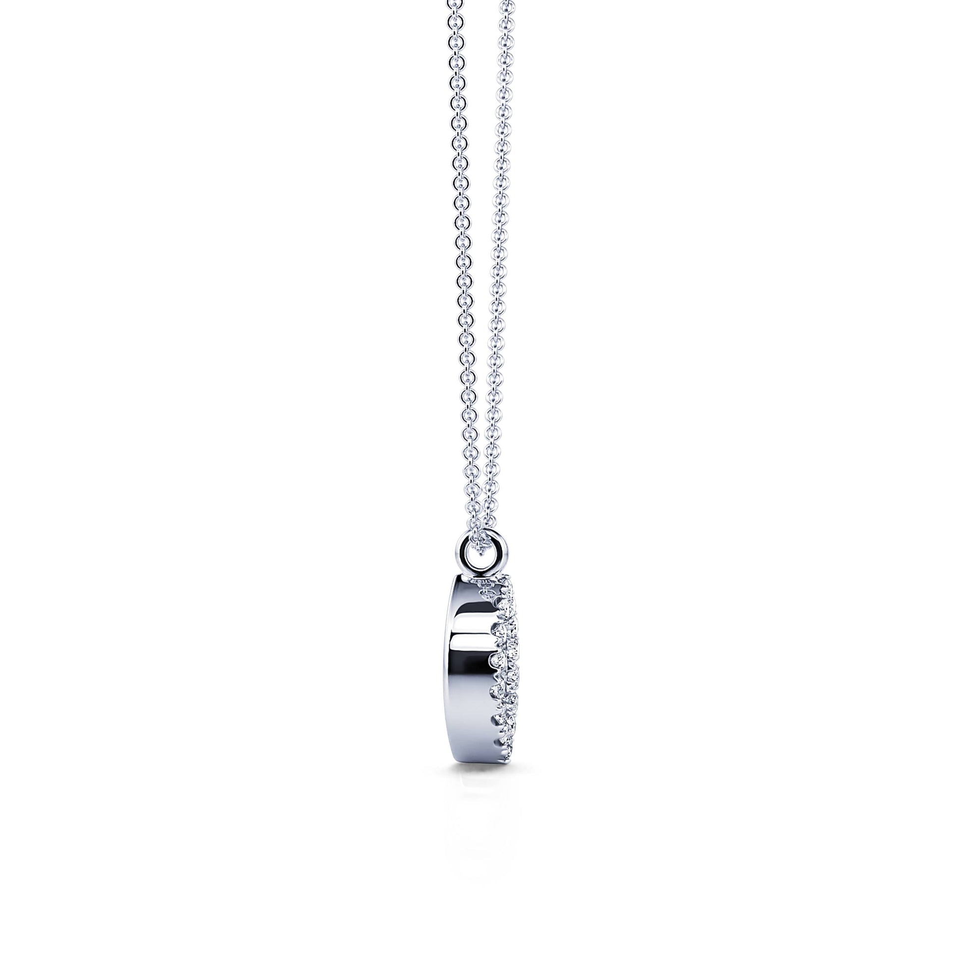 Collier or blanc diamant halo œil  Broadway 3