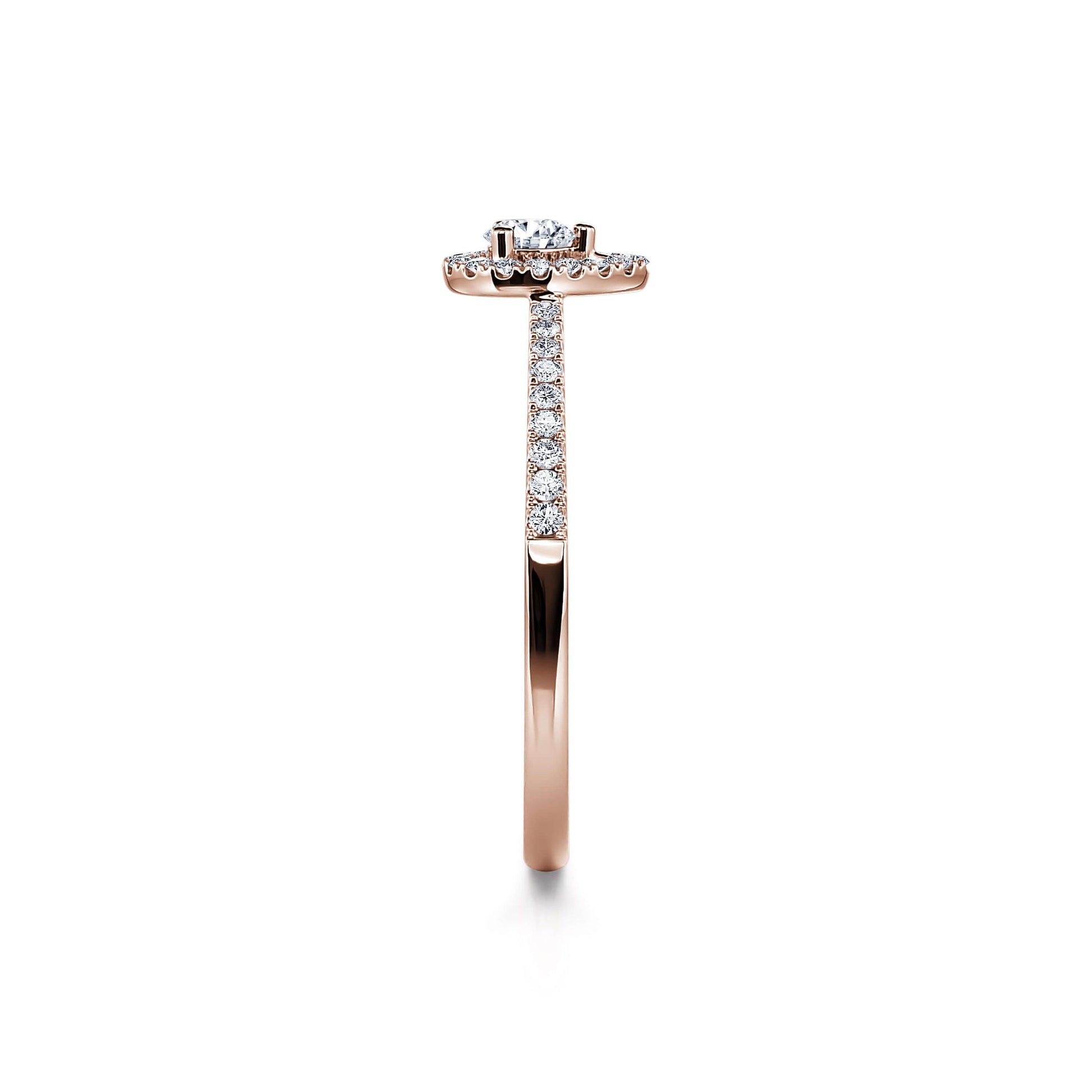 Bague de fiançailles halo poire en or rose Brooklyn 3