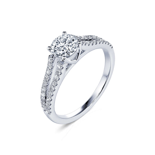 Carlie - Solitaire platine diamant accompagné #2