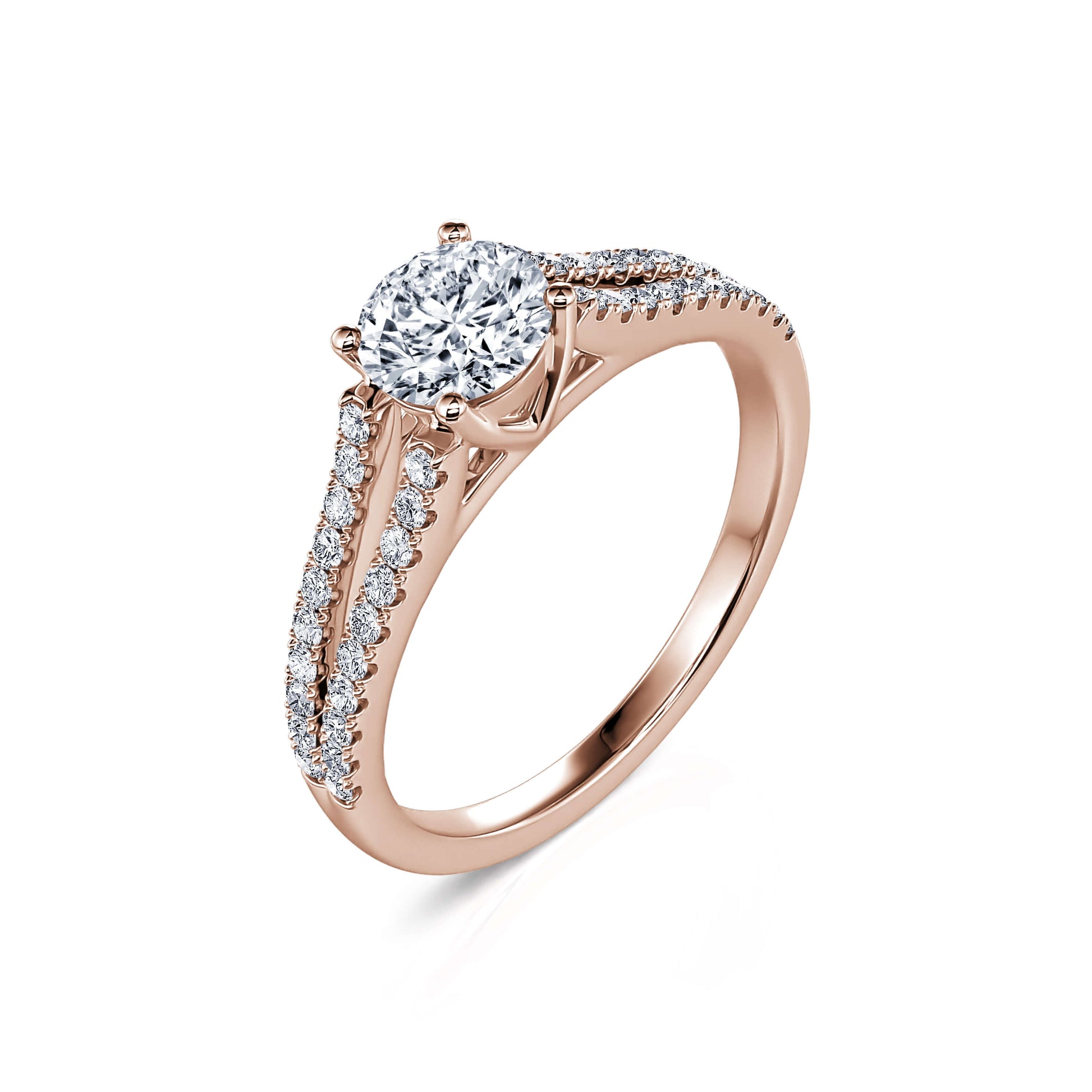 Solitaire or rose diamant accompagné Carlie 2