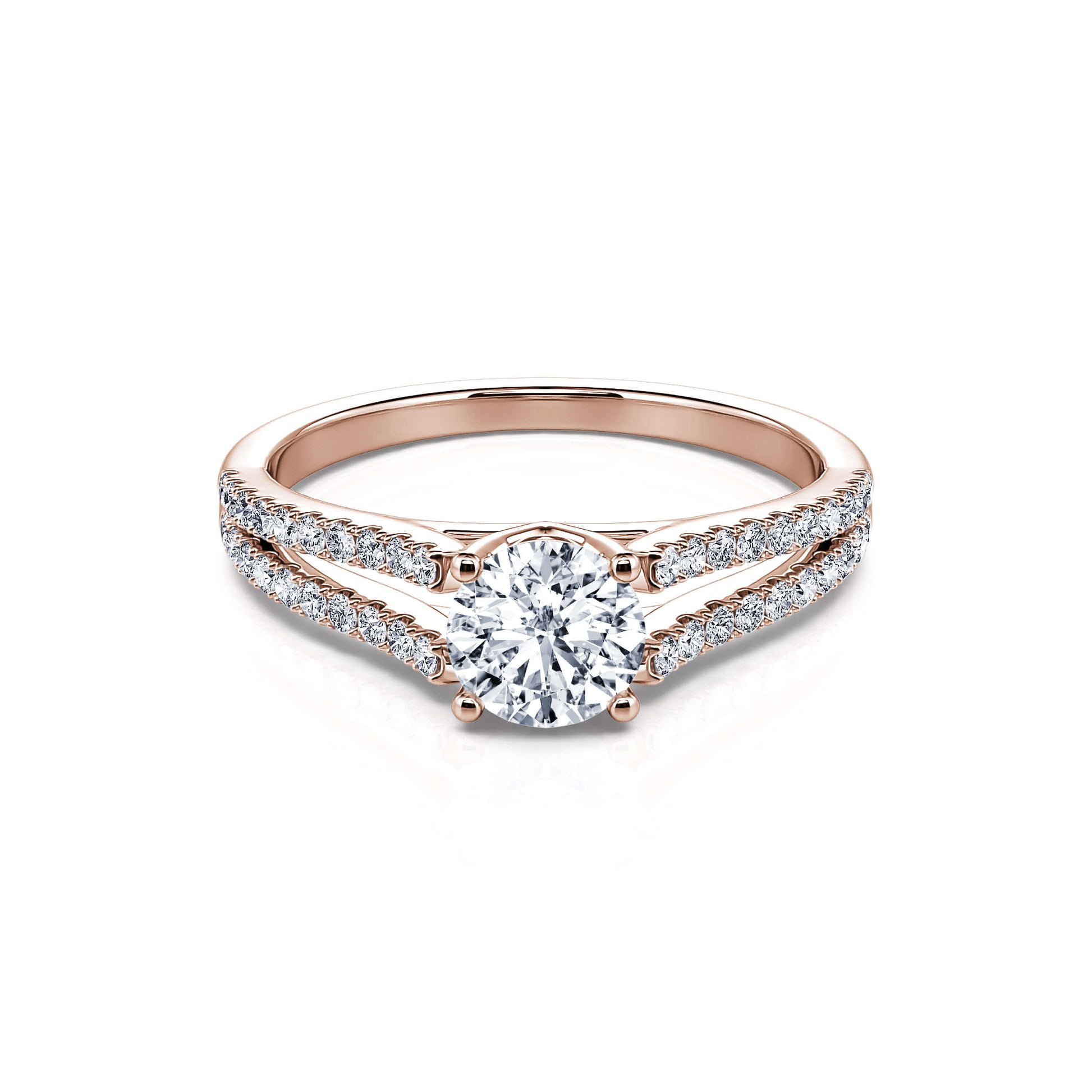 Solitaire or rose diamant accompagné Carlie 1