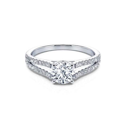 Carlie&nbsp;-&nbsp;Solitaire platine diamant accompagné #1