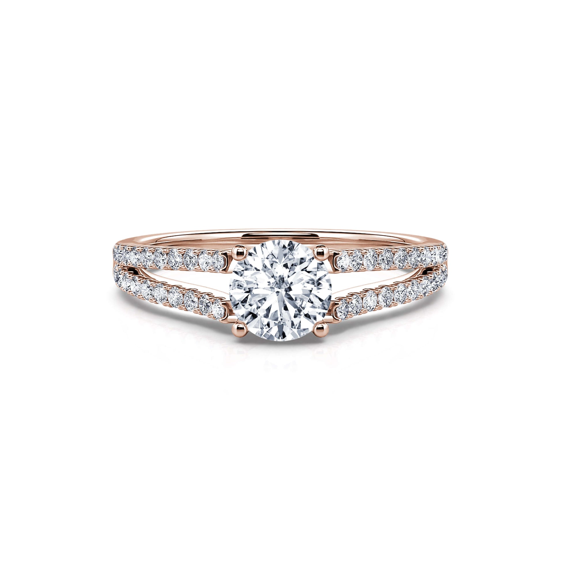 Solitaire or rose diamant accompagné Carlie 4