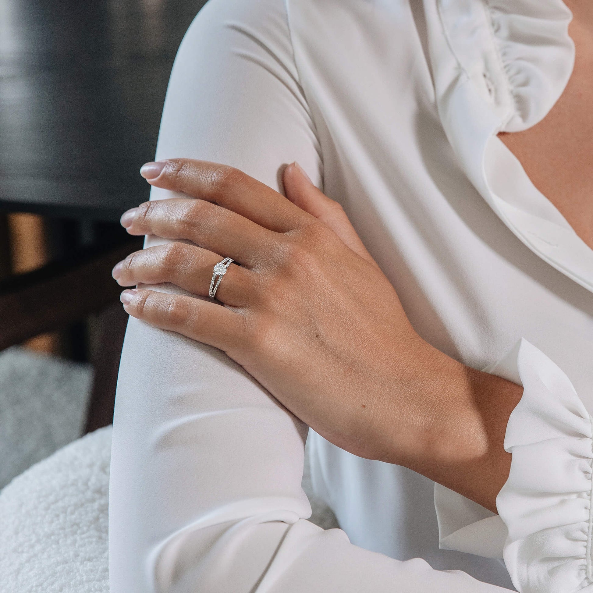 Solitaire or rose diamant accompagné Carlie 7