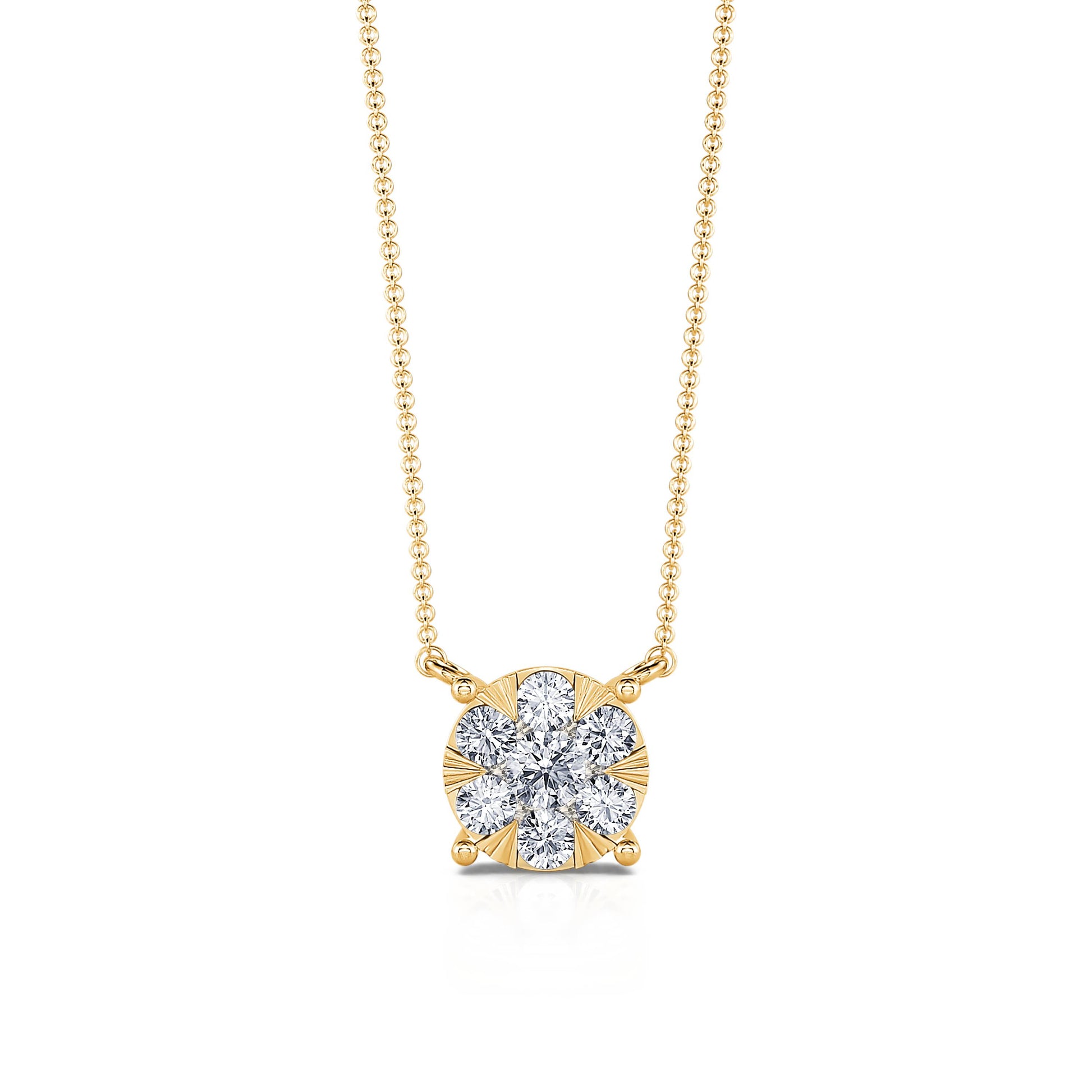 Collier or jaune diamant puce illusion Céleste L 1
