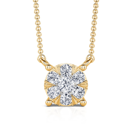 Céleste M&nbsp;-&nbsp;Collier or jaune diamant puce illusion #2