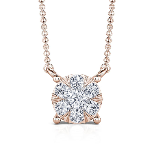 Céleste M&nbsp;-&nbsp;Collier or rose diamant puce illusion #2