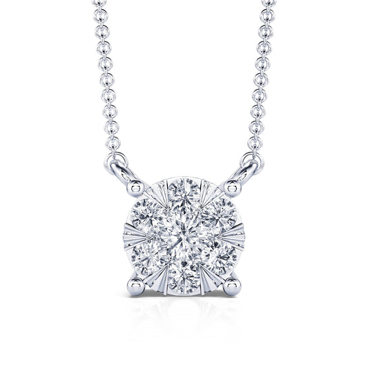 Céleste M&nbsp;-&nbsp;Collier or blanc diamant puce illusion #2