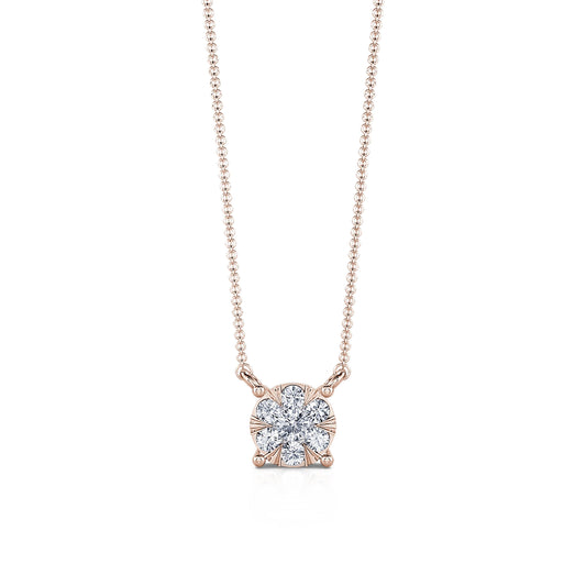 Céleste M&nbsp;-&nbsp;Collier or rose diamant puce illusion #1
