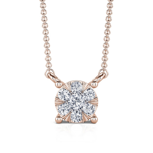 Céleste - Collier or rose diamant puce illusion #2