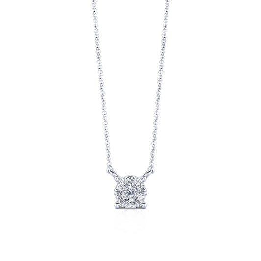 Céleste S&nbsp;-&nbsp;Collier or blanc diamant puce illusion #1