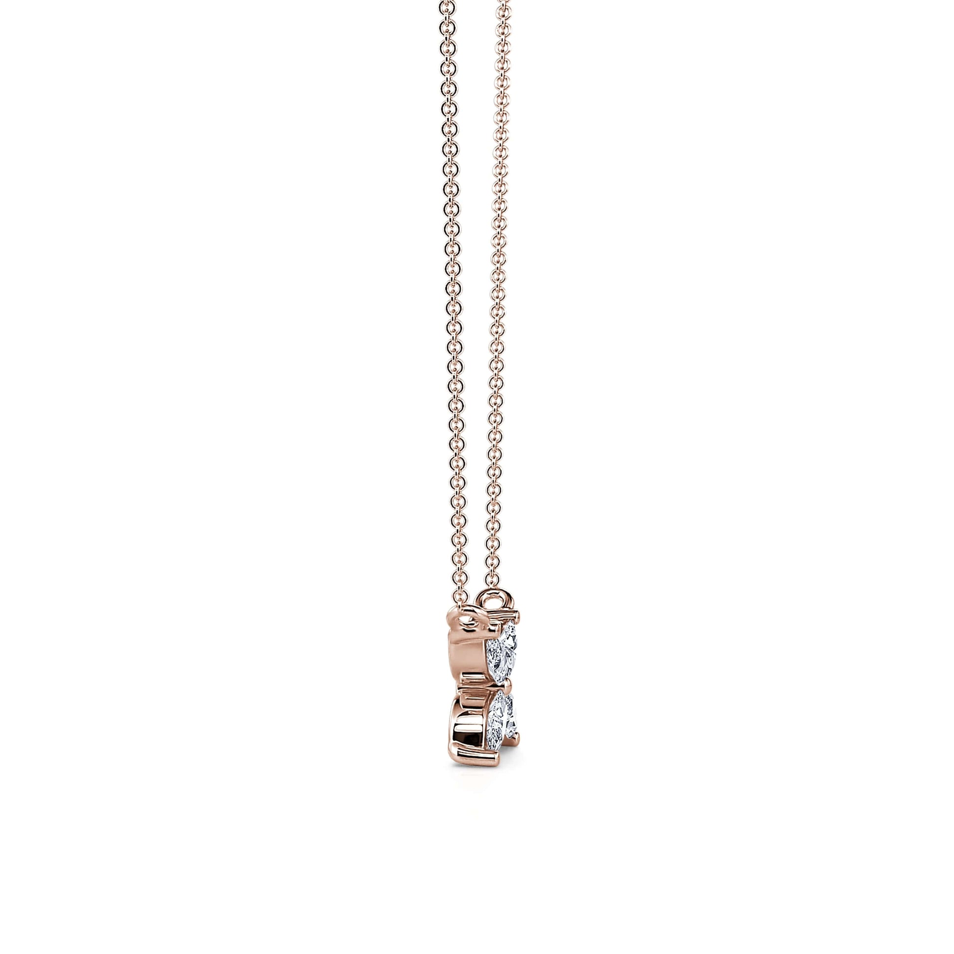 Collier or rose diamant marquise Chance 3