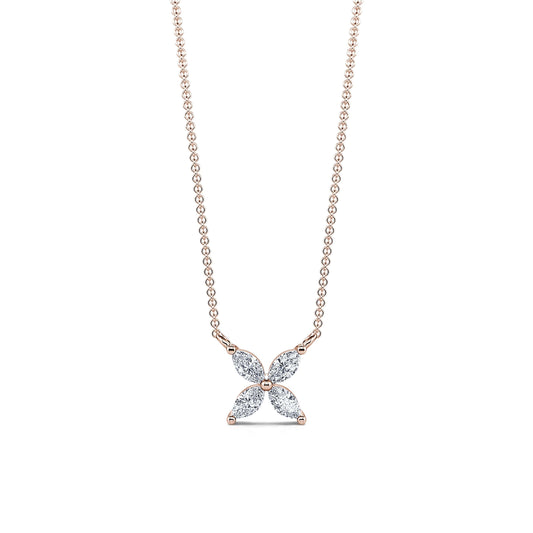Chance&nbsp;-&nbsp;Collier or rose diamant marquise #1