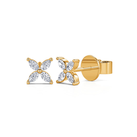 Chanceuse&nbsp;-&nbsp;Boucles d'oreilles or jaune diamant marquise #2