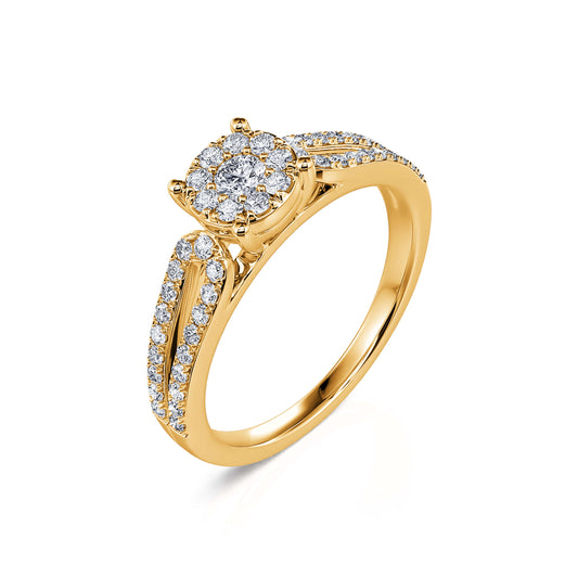 Charmene - Bague de fiançailles or jaune diamant #2