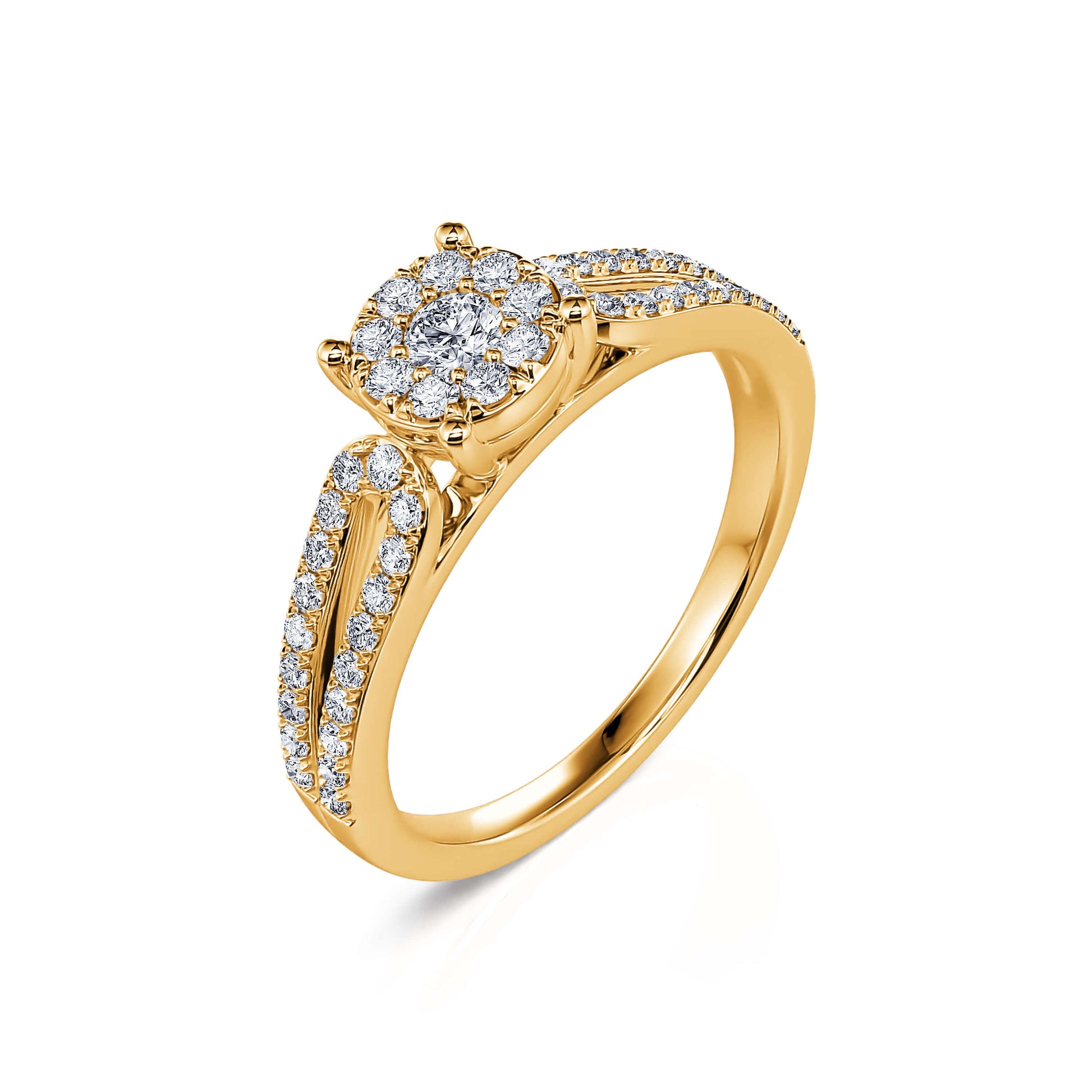 Bague de fiançailles or jaune diamant Charmene 2