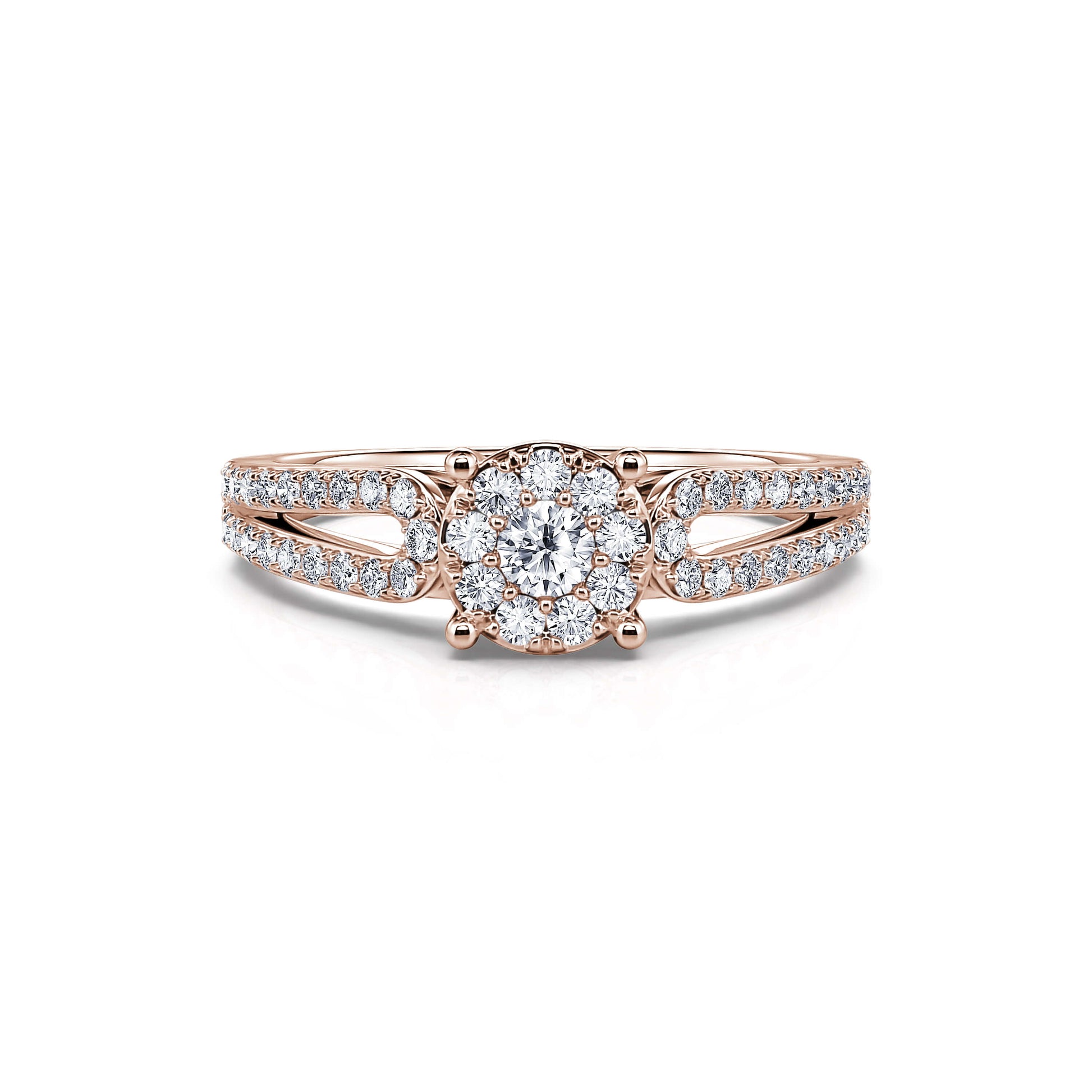 Bague de fiançailles or rose diamant Charmene 4