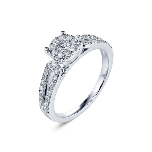 Charmene - Bague de fiançailles platine diamant #2