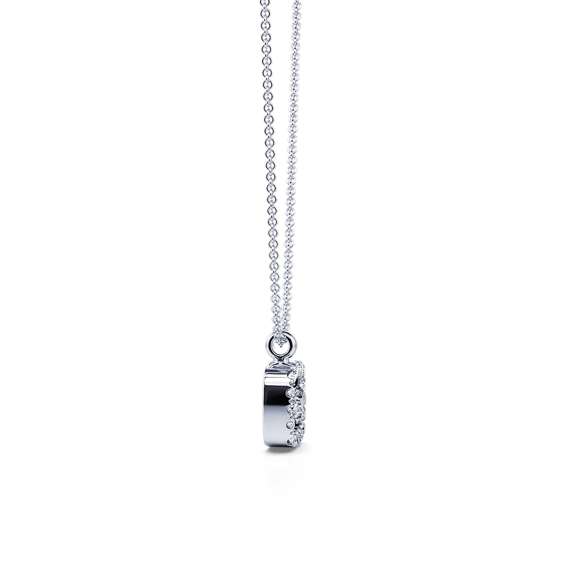 Collier or blanc diamant carré avec halo  Chelsea 3
