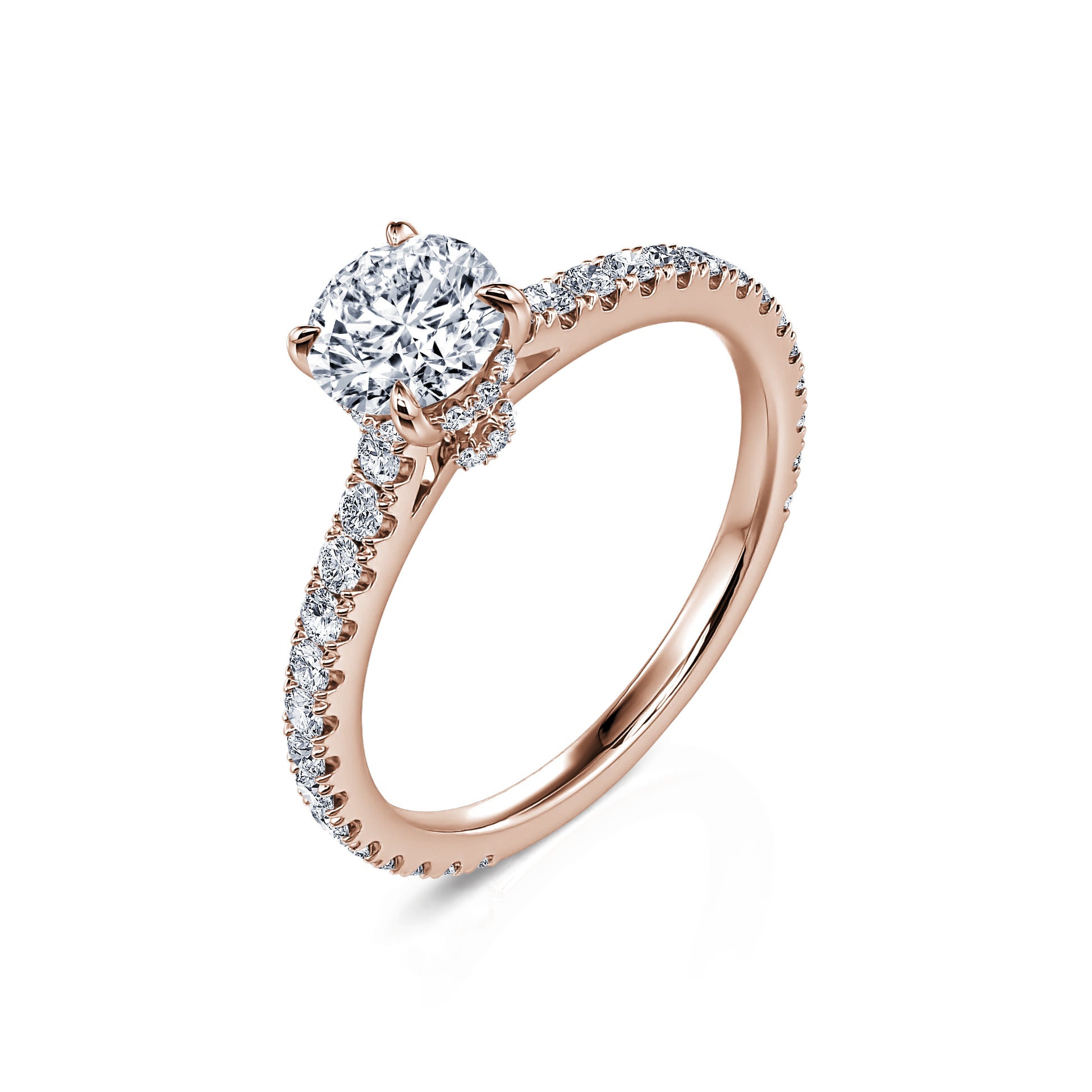 Solitaire diamant de synthèse en or rose Chloé Lab 2