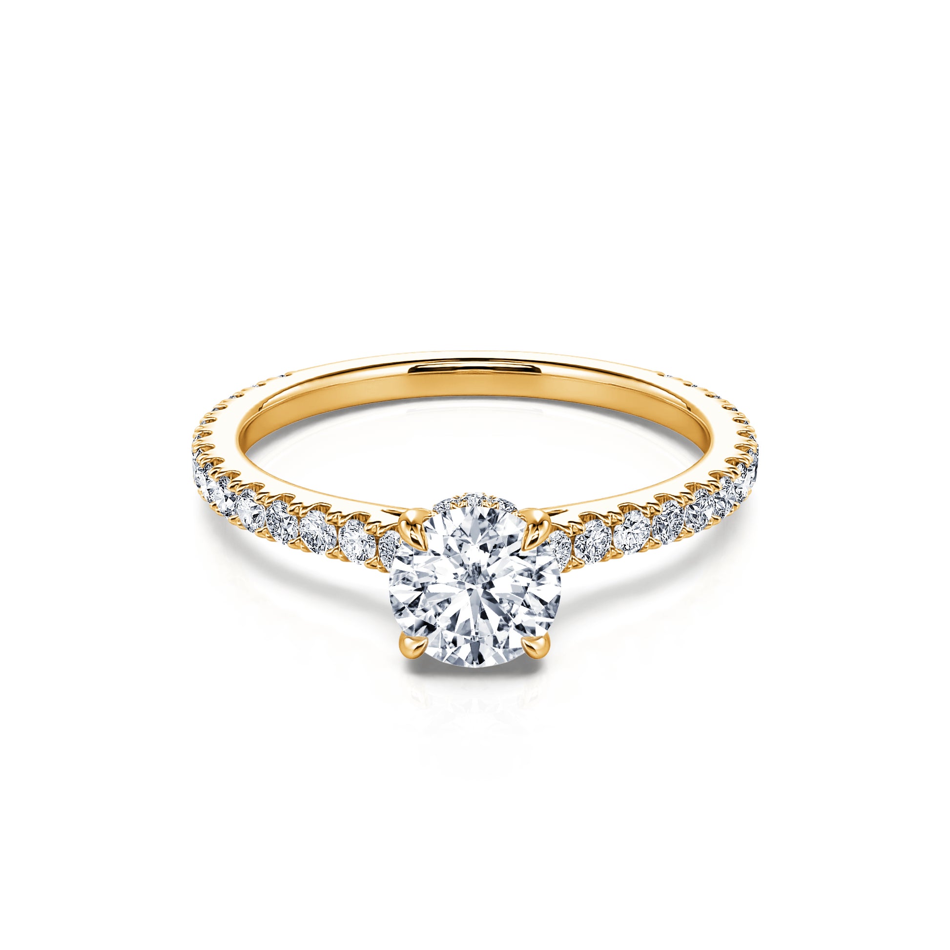 Solitaire diamant de synthèse en or jaune Chloé Lab 1