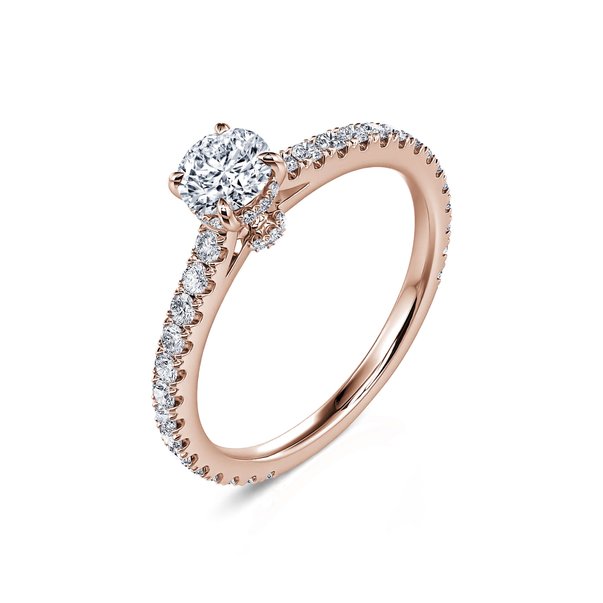 Solitaire or rose diamant rond Chloé 2